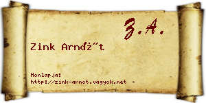 Zink Arnót névjegykártya